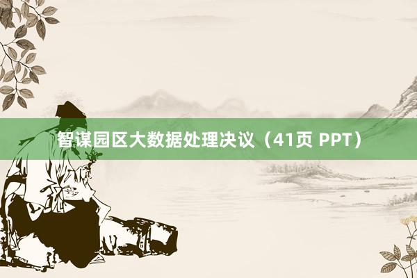 智谋园区大数据处理决议（41页 PPT）