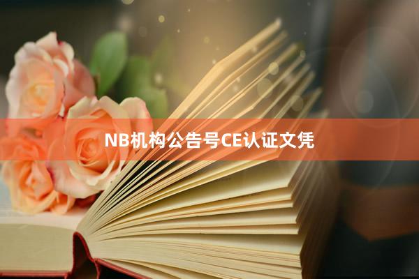 NB机构公告号CE认证文凭