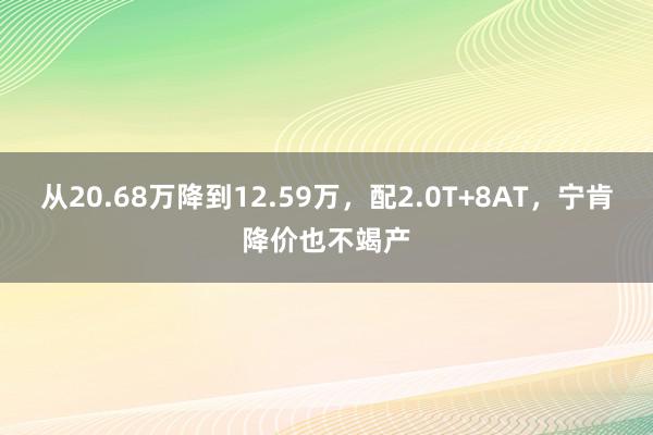 从20.68万降到12.59万，配2.0T+8AT，宁肯降价也不竭产