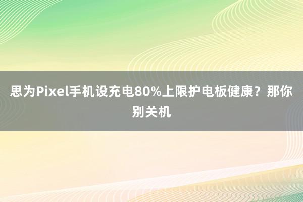 思为Pixel手机设充电80%上限护电板健康？那你别关机