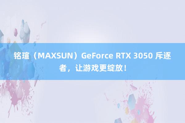 铭瑄（MAXSUN）GeForce RTX 3050 斥逐者，让游戏更绽放！