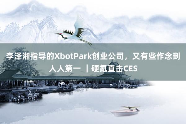 李泽湘指导的XbotPark创业公司，又有些作念到人人第一 ｜硬氪直击CES