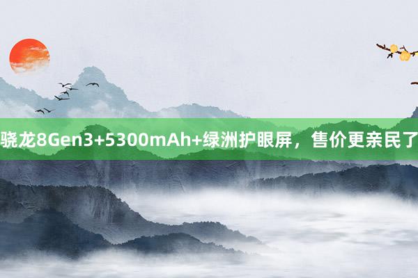 骁龙8Gen3+5300mAh+绿洲护眼屏，售价更亲民了