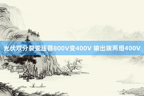 光伏双分裂变压器800V变400V 输出端两组400V