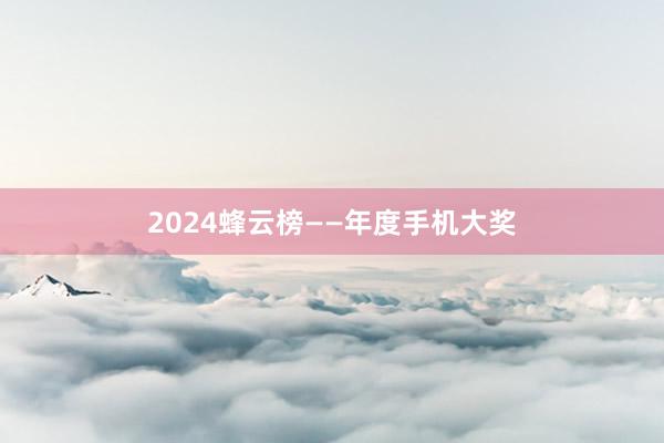 2024蜂云榜——年度手机大奖