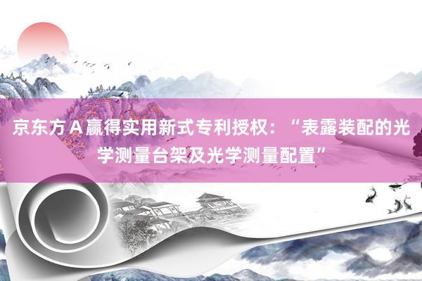 京东方Ａ赢得实用新式专利授权：“表露装配的光学测量台架及光学测量配置”