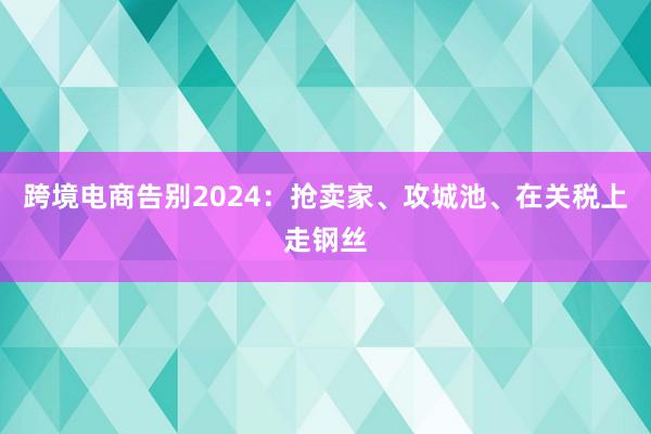 跨境电商告别2024：抢卖家、攻城池、在关税上走钢丝