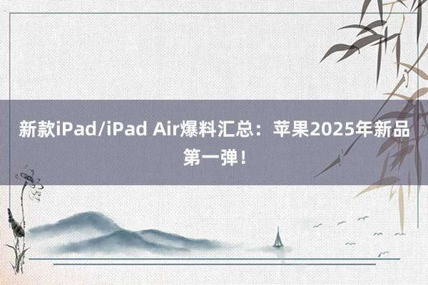 新款iPad/iPad Air爆料汇总：苹果2025年新品第一弹！