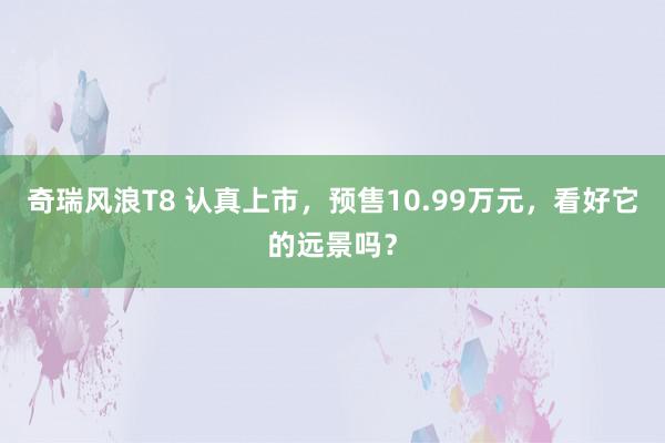 奇瑞风浪T8 认真上市，预售10.99万元，看好它的远景吗？