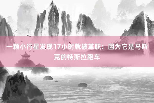 一颗小行星发现17小时就被革职：因为它是马斯克的特斯拉跑车