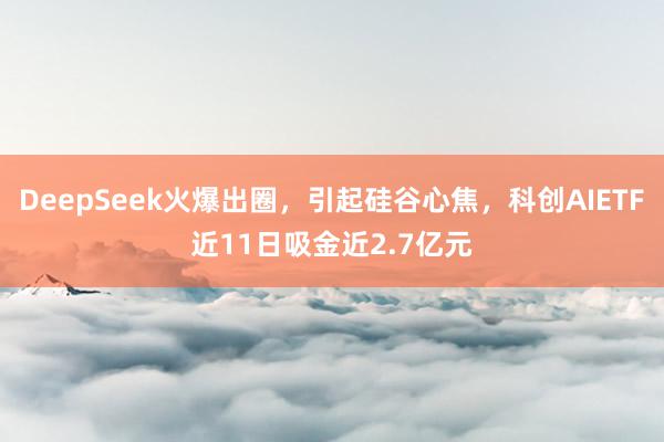 DeepSeek火爆出圈，引起硅谷心焦，科创AIETF近11日吸金近2.7亿元