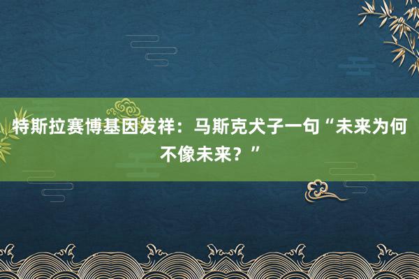 特斯拉赛博基因发祥：马斯克犬子一句“未来为何不像未来？”