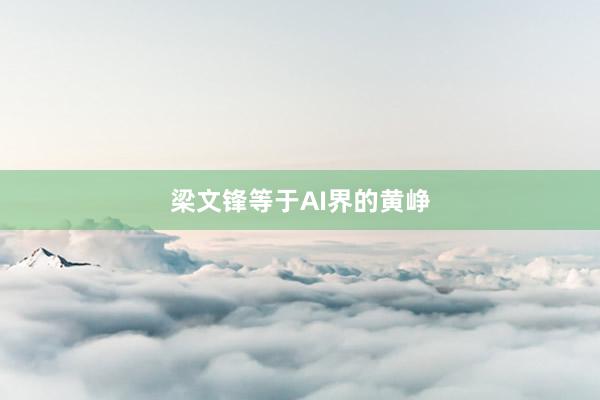 梁文锋等于AI界的黄峥