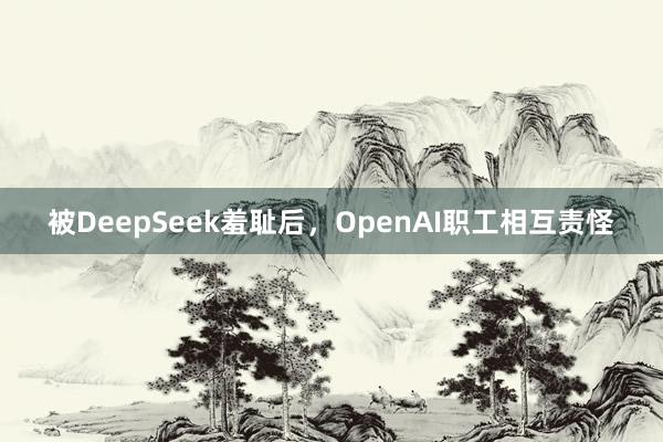 被DeepSeek羞耻后，OpenAI职工相互责怪